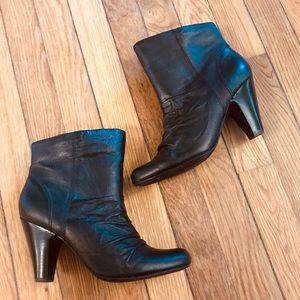 Black leather ankle boots